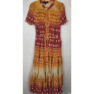 House of Harlow 1960 Boho Maxi Dress Floral Tiered Festival Cottagecore Large